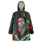 Huey P. Newton Wearable Blanket Hoodie Swirl Design Black Panther Party Symbol Revolutionary Tribute - African Pride