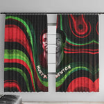 Huey P. Newton Window Curtain Swirl Design Black Panther Party Symbol Revolutionary Tribute - African Pride