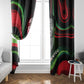 Huey P. Newton Window Curtain Swirl Design Black Panther Party Symbol Revolutionary Tribute - African Pride