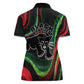 Huey P. Newton Women Polo Shirt Swirl Design Black Panther Party Symbol Revolutionary Tribute TS04