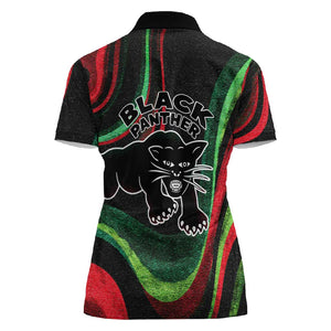 Huey P. Newton Women Polo Shirt Swirl Design Black Panther Party Symbol Revolutionary Tribute TS04