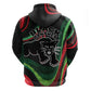 Huey P. Newton Zip Hoodie Swirl Design Black Panther Party Symbol Revolutionary Tribute - African Pride