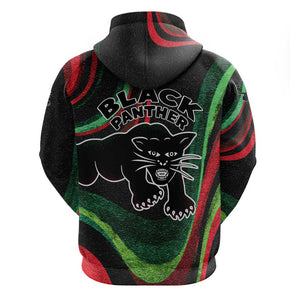 Huey P. Newton Zip Hoodie Swirl Design Black Panther Party Symbol Revolutionary Tribute - African Pride