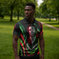 Huey P. Newton Zipper Polo Shirt Swirl Design Black Panther Party Symbol Revolutionary Tribute - African Pride