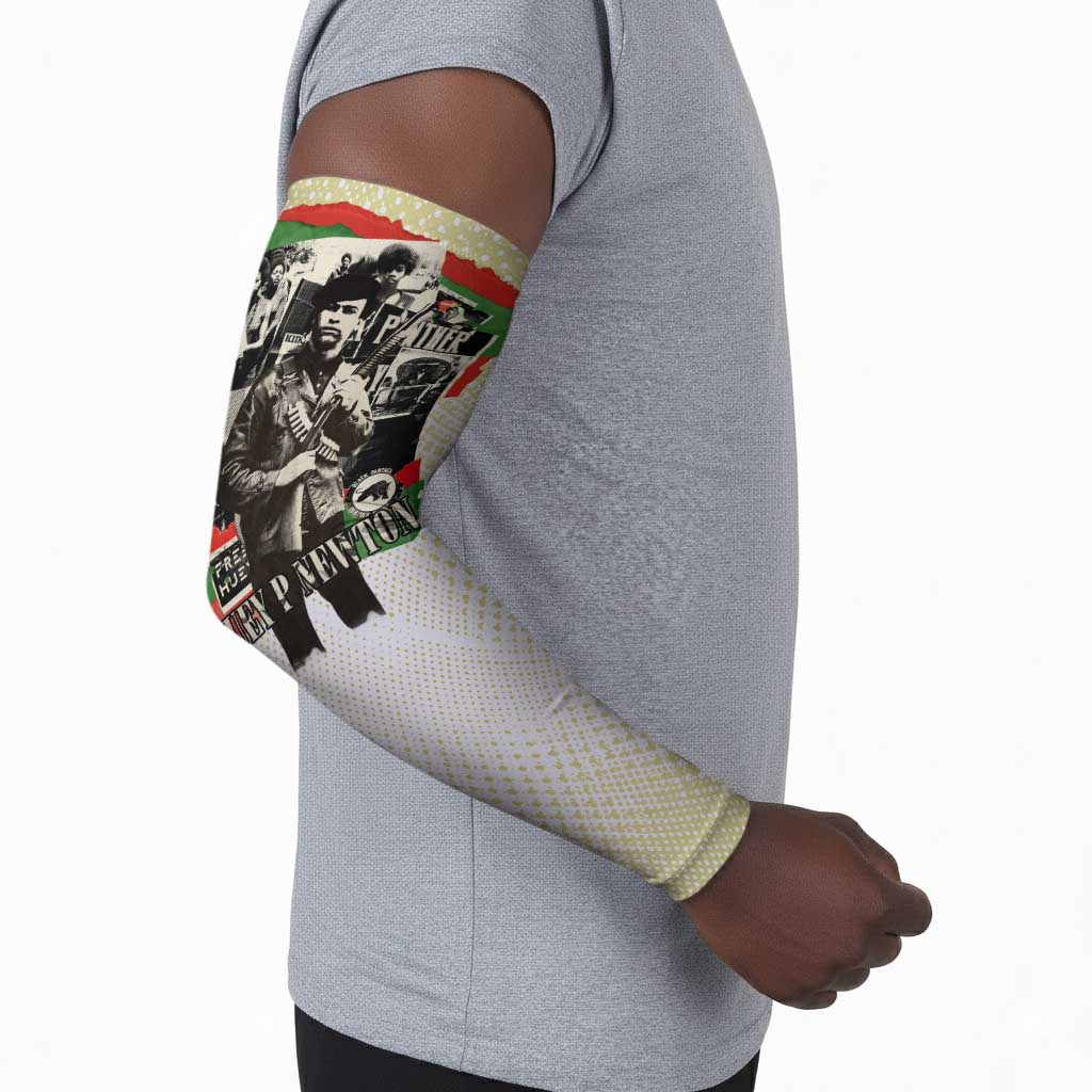 Huey P. Newton Arm Sleeves Black Panther Collage Design Civil Rights Movement Theme Revolutionary Tribute - African Pride