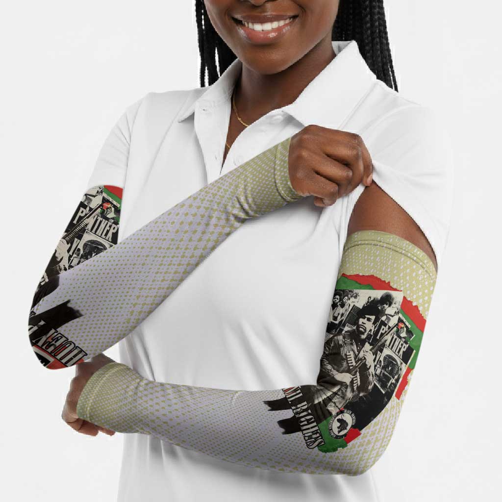 Huey P. Newton Arm Sleeves Black Panther Collage Design Civil Rights Movement Theme Revolutionary Tribute - African Pride