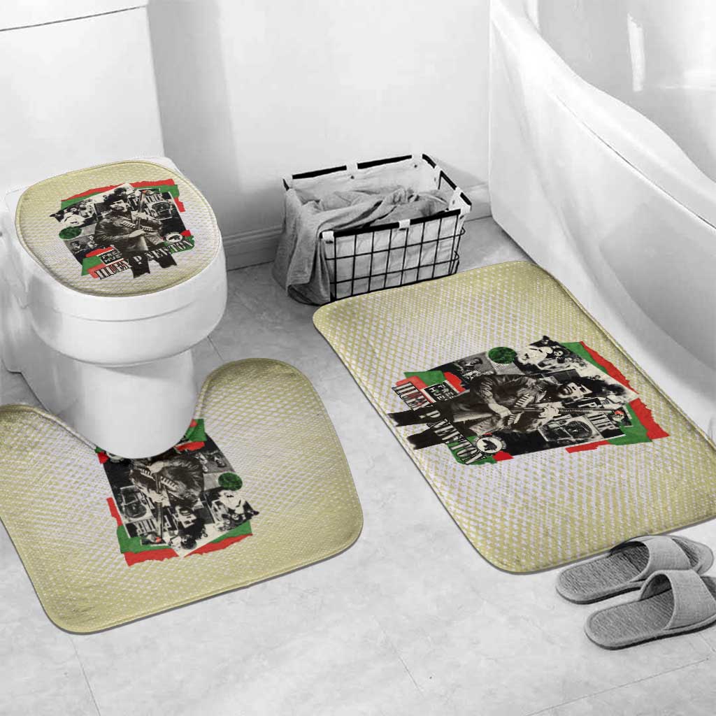 Huey P. Newton Bathroom Set Black Panther Collage Design Civil Rights Movement Theme Revolutionary Tribute - African Pride