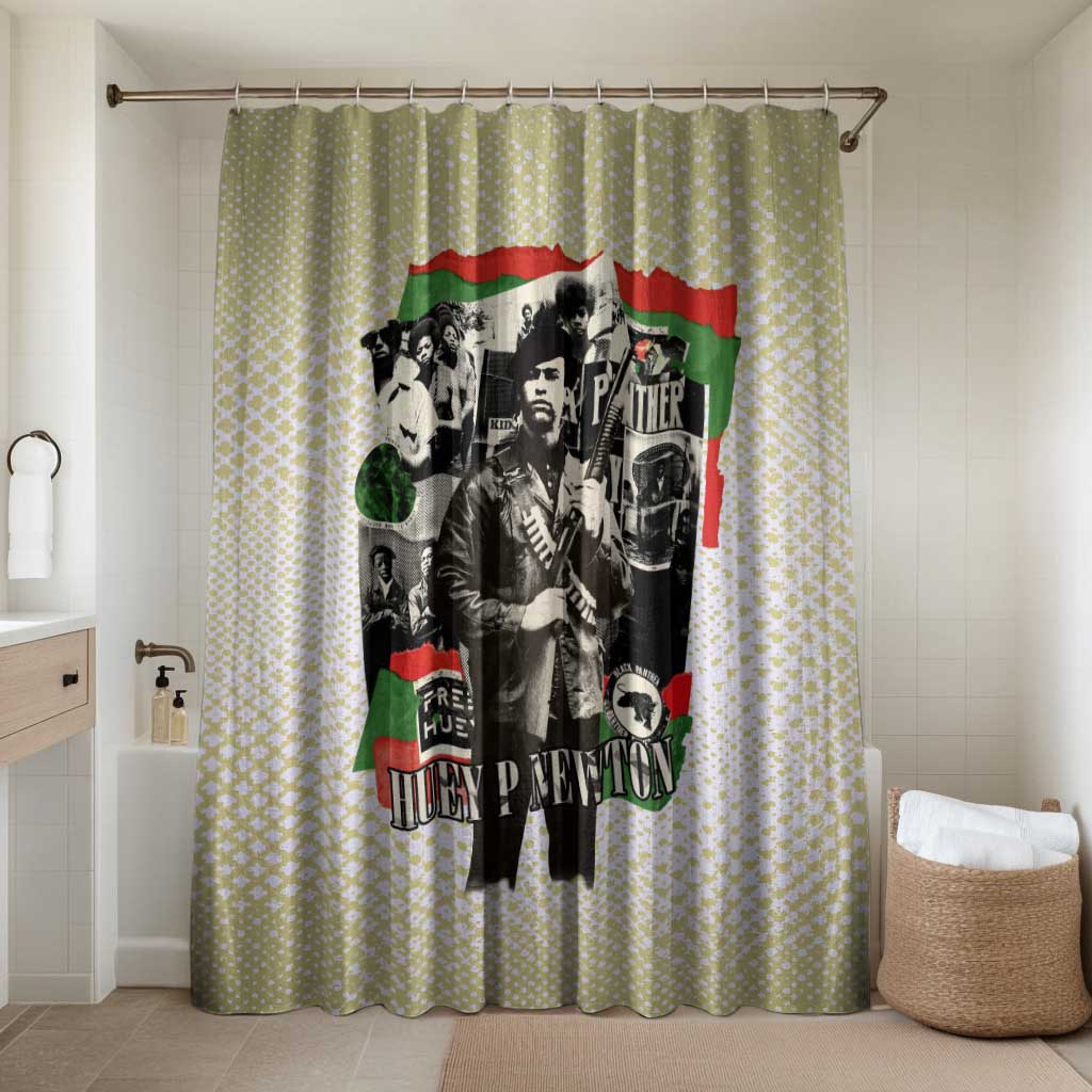 Huey P. Newton Bathroom Set Black Panther Collage Design Civil Rights Movement Theme Revolutionary Tribute - African Pride