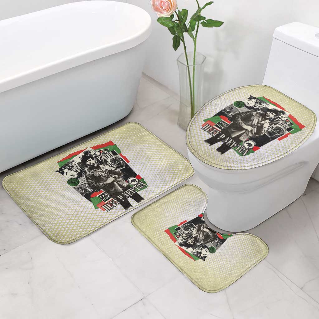 Huey P. Newton Bathroom Set Black Panther Collage Design Civil Rights Movement Theme Revolutionary Tribute - African Pride