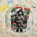 Huey P. Newton Beach Blanket Black Panther Collage Design Civil Rights Movement Theme Revolutionary Tribute - African Pride