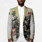 Huey P. Newton Blazer Black Panther Collage Design Civil Rights Movement Theme Revolutionary Tribute - African Pride