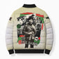 Huey P. Newton Bomber Puffer Jacket Black Panther Collage Design Civil Rights Movement Theme Revolutionary Tribute - African Pride