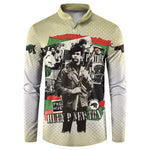 Huey P. Newton Button Sweatshirt Black Panther Collage Design Civil Rights Movement Theme Revolutionary Tribute
