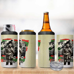 Huey P. Newton 4 in 1 Can Cooler Tumbler Black Panther Collage Design Civil Rights Movement Theme Revolutionary Tribute - African Pride