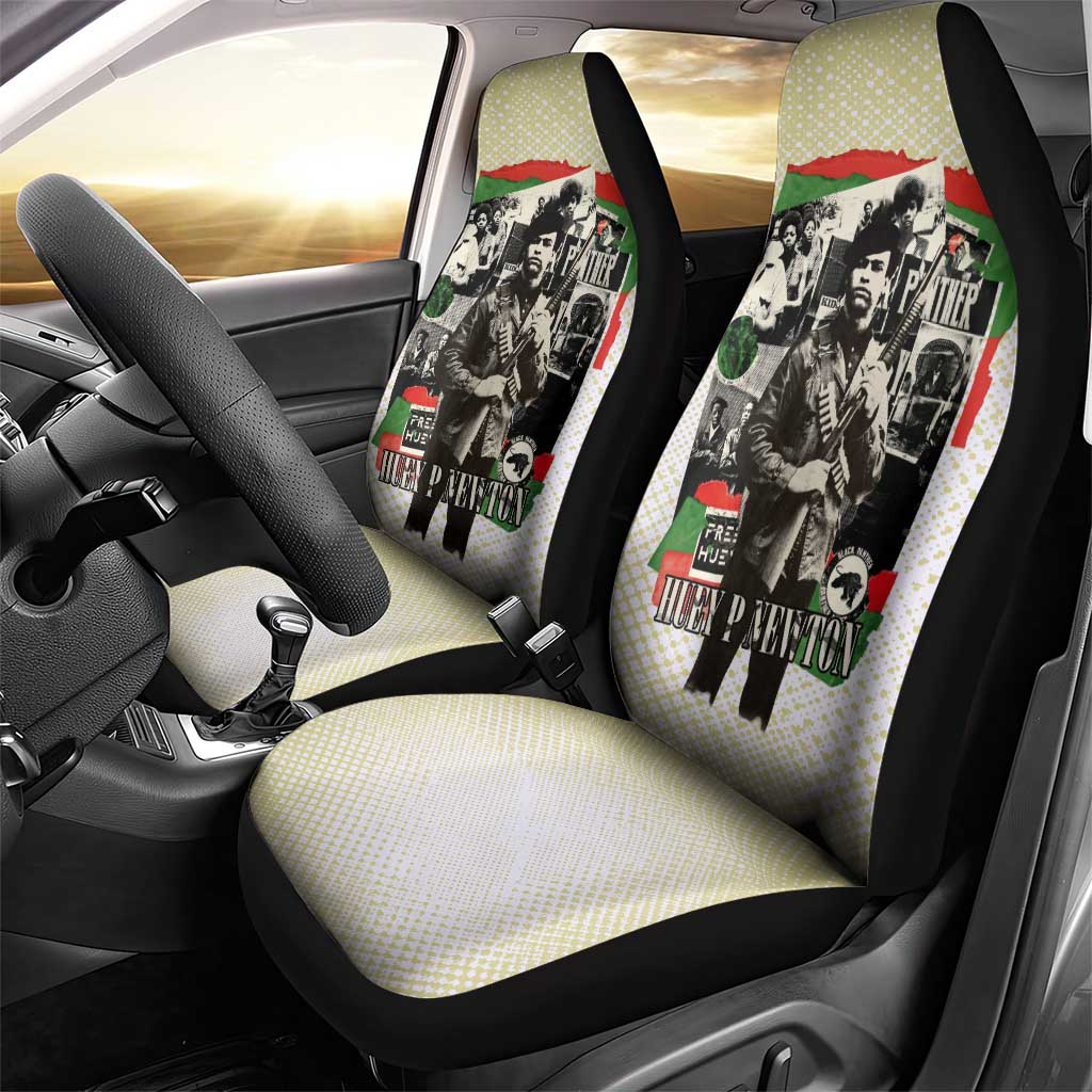 Huey P. Newton Car Seat Cover Black Panther Collage Design Civil Rights Movement Theme Revolutionary Tribute - African Pride