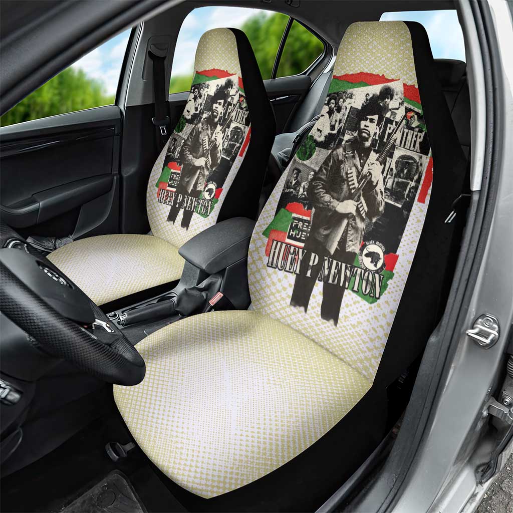 Huey P. Newton Car Seat Cover Black Panther Collage Design Civil Rights Movement Theme Revolutionary Tribute - African Pride