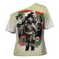 Huey P. Newton Cross Shoulder Shirt Black Panther Collage Design Civil Rights Movement Theme Revolutionary Tribute - African Pride