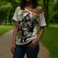 Huey P. Newton Cross Shoulder Shirt Black Panther Collage Design Civil Rights Movement Theme Revolutionary Tribute - African Pride