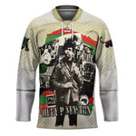 Huey P. Newton Hockey Jersey Black Panther Collage Design Civil Rights Movement Theme Revolutionary Tribute - African Pride