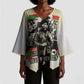 Huey P. Newton Kimono Sleeve Blouse Black Panther Collage Design Civil Rights Movement Theme Revolutionary Tribute - African Pride