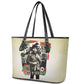 Huey P. Newton Leather Tote Bag Black Panther Collage Design Civil Rights Movement Theme Revolutionary Tribute - African Pride
