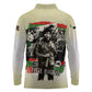 Huey P. Newton Long Sleeve Polo Shirt Black Panther Collage Design Civil Rights Movement Theme Revolutionary Tribute - African Pride