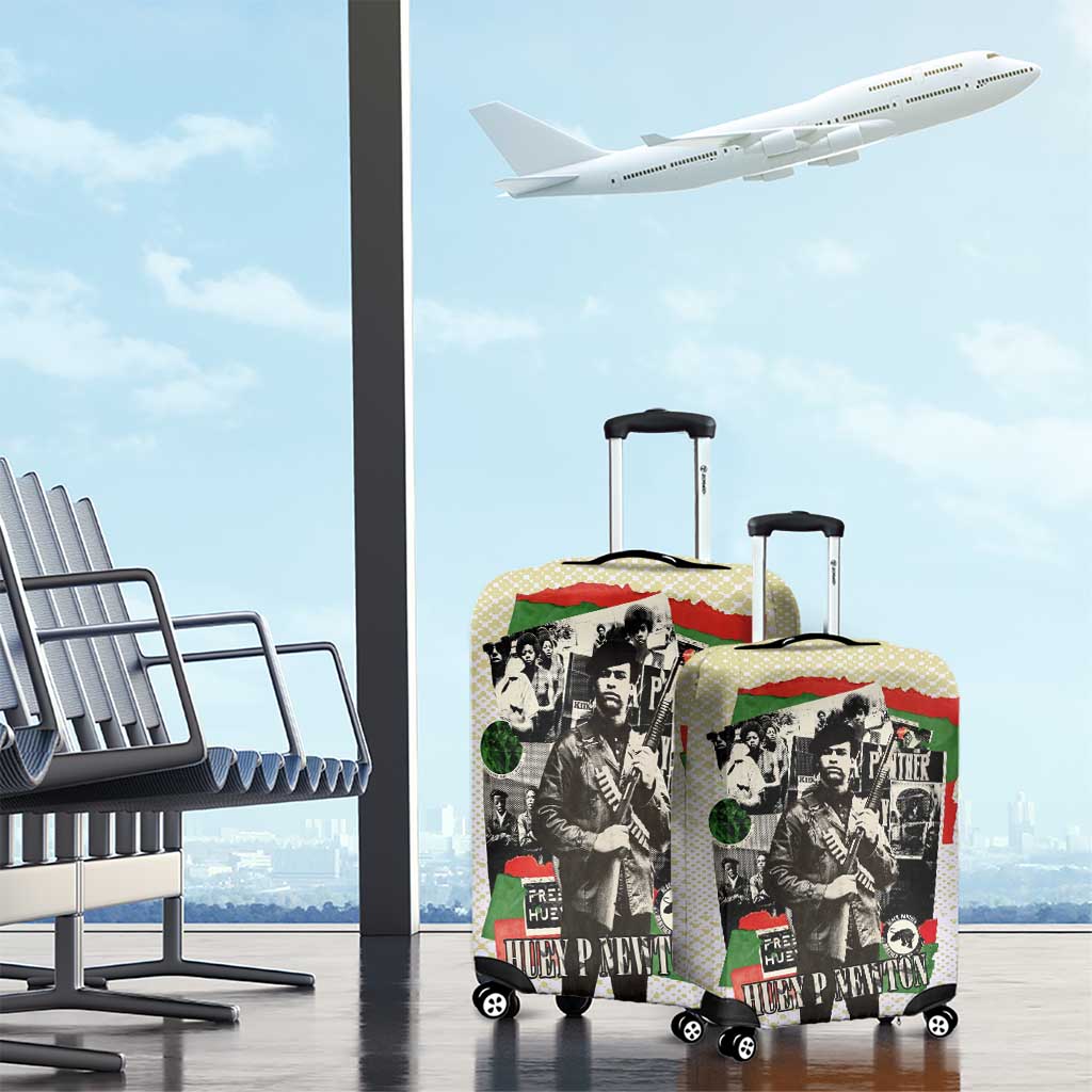 Huey P. Newton Luggage Cover Black Panther Collage Design Civil Rights Movement Theme Revolutionary Tribute - African Pride
