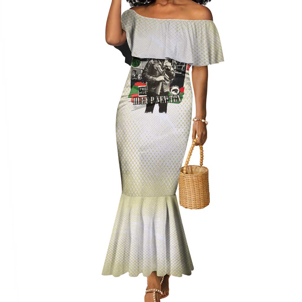 Huey P. Newton Mermaid Dress Black Panther Collage Design Civil Rights Movement Theme Revolutionary Tribute - African Pride