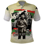 Huey P. Newton Polo Shirt Black Panther Collage Design Civil Rights Movement Theme Revolutionary Tribute TS04