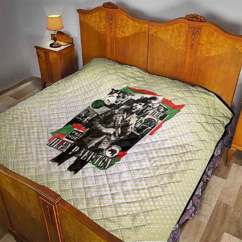 Huey P. Newton Quilt Black Panther Collage Design Civil Rights Movement Theme Revolutionary Tribute - African Pride