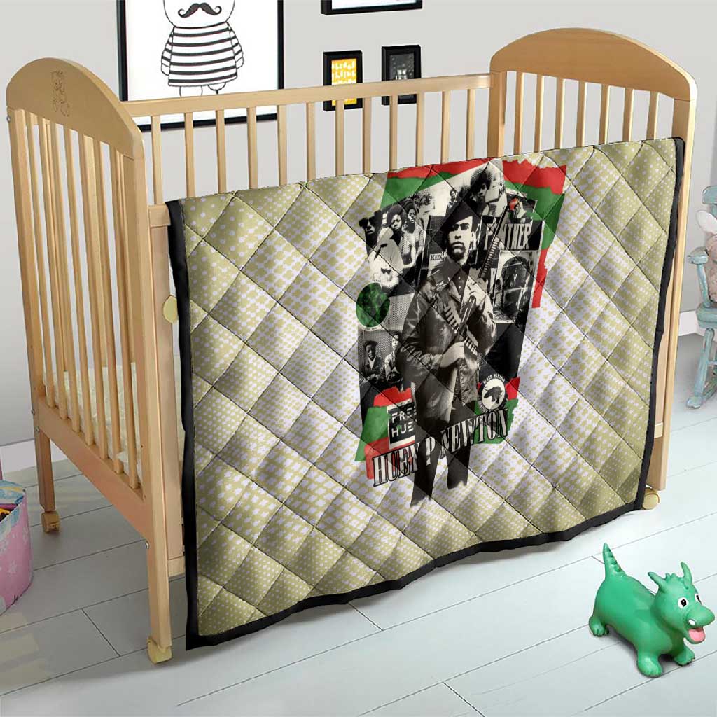 Huey P. Newton Quilt Black Panther Collage Design Civil Rights Movement Theme Revolutionary Tribute - African Pride