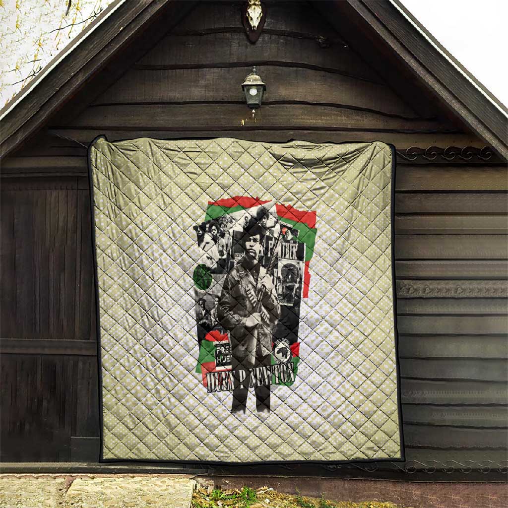 Huey P. Newton Quilt Black Panther Collage Design Civil Rights Movement Theme Revolutionary Tribute - African Pride