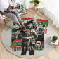 Huey P. Newton Round Carpet Black Panther Collage Design Civil Rights Movement Theme Revolutionary Tribute - African Pride
