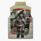 Huey P. Newton Sleeveless Puffer Jacket Black Panther Collage Design Civil Rights Movement Theme Revolutionary Tribute - African Pride