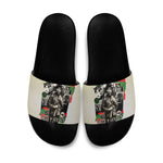 Huey P. Newton Slide Sandals Black Panther Collage Design Civil Rights Movement Theme Revolutionary Tribute - African Pride