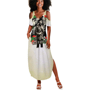 Huey P. Newton Summer Maxi Dress Black Panther Collage Design Civil Rights Movement Theme Revolutionary Tribute TS04