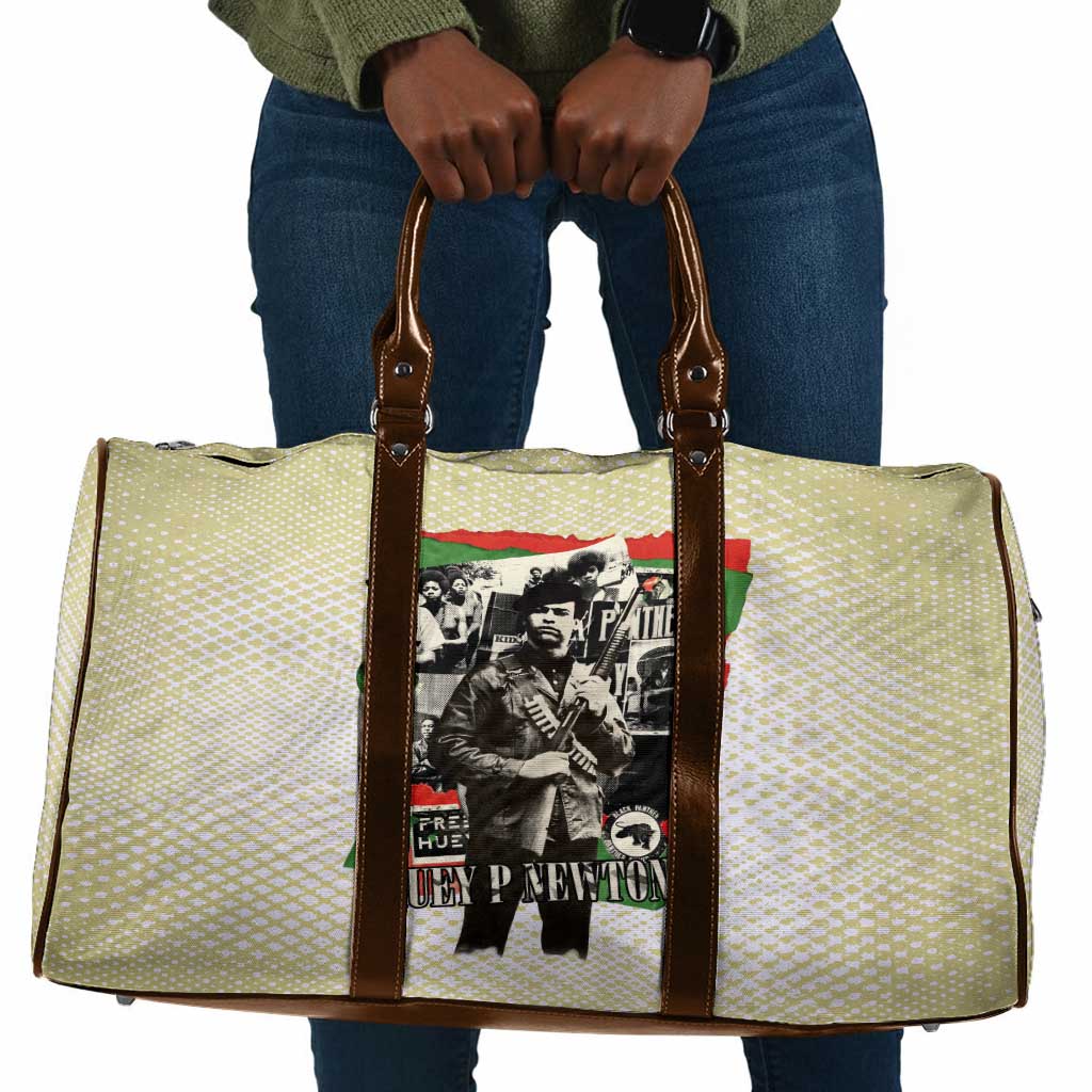 Huey P. Newton Travel Bag Black Panther Collage Design Civil Rights Movement Theme Revolutionary Tribute - African Pride