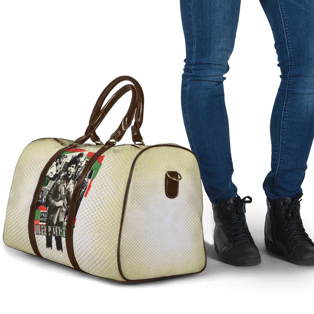 Huey P. Newton Travel Bag Black Panther Collage Design Civil Rights Movement Theme Revolutionary Tribute - African Pride