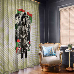 Huey P. Newton Window Curtain Black Panther Collage Design Civil Rights Movement Theme Revolutionary Tribute - African Pride
