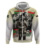 Huey P. Newton Zip Hoodie Black Panther Collage Design Civil Rights Movement Theme Revolutionary Tribute - African Pride