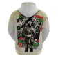 Huey P. Newton Zip Hoodie Black Panther Collage Design Civil Rights Movement Theme Revolutionary Tribute - African Pride