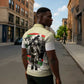 Huey P. Newton Zipper Polo Shirt Black Panther Collage Design Civil Rights Movement Theme Revolutionary Tribute - African Pride