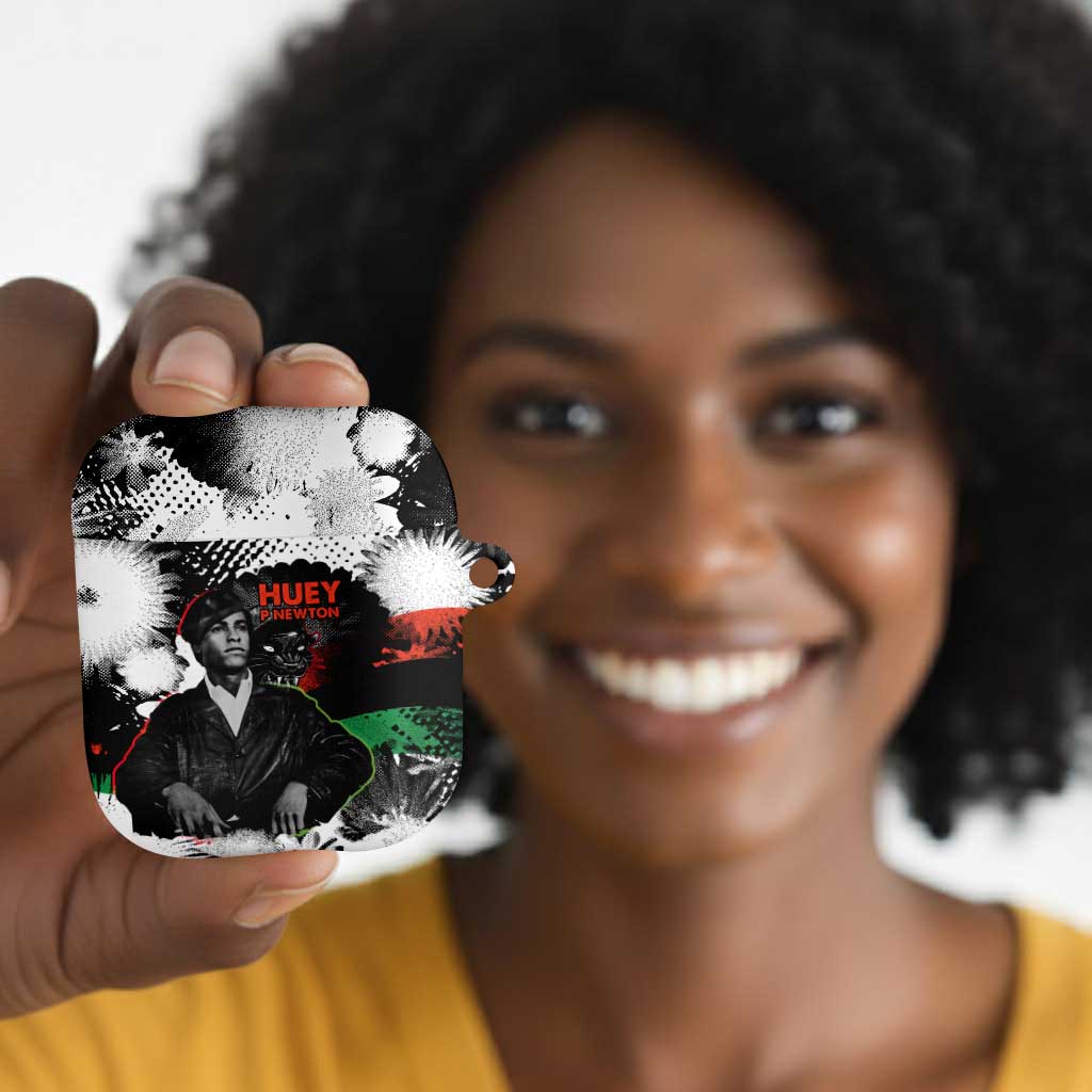 Huey P. Newton AirPods Case Revolutionary Portrait - Panther Graphic Surrender to the Revolution Quote - African Pride