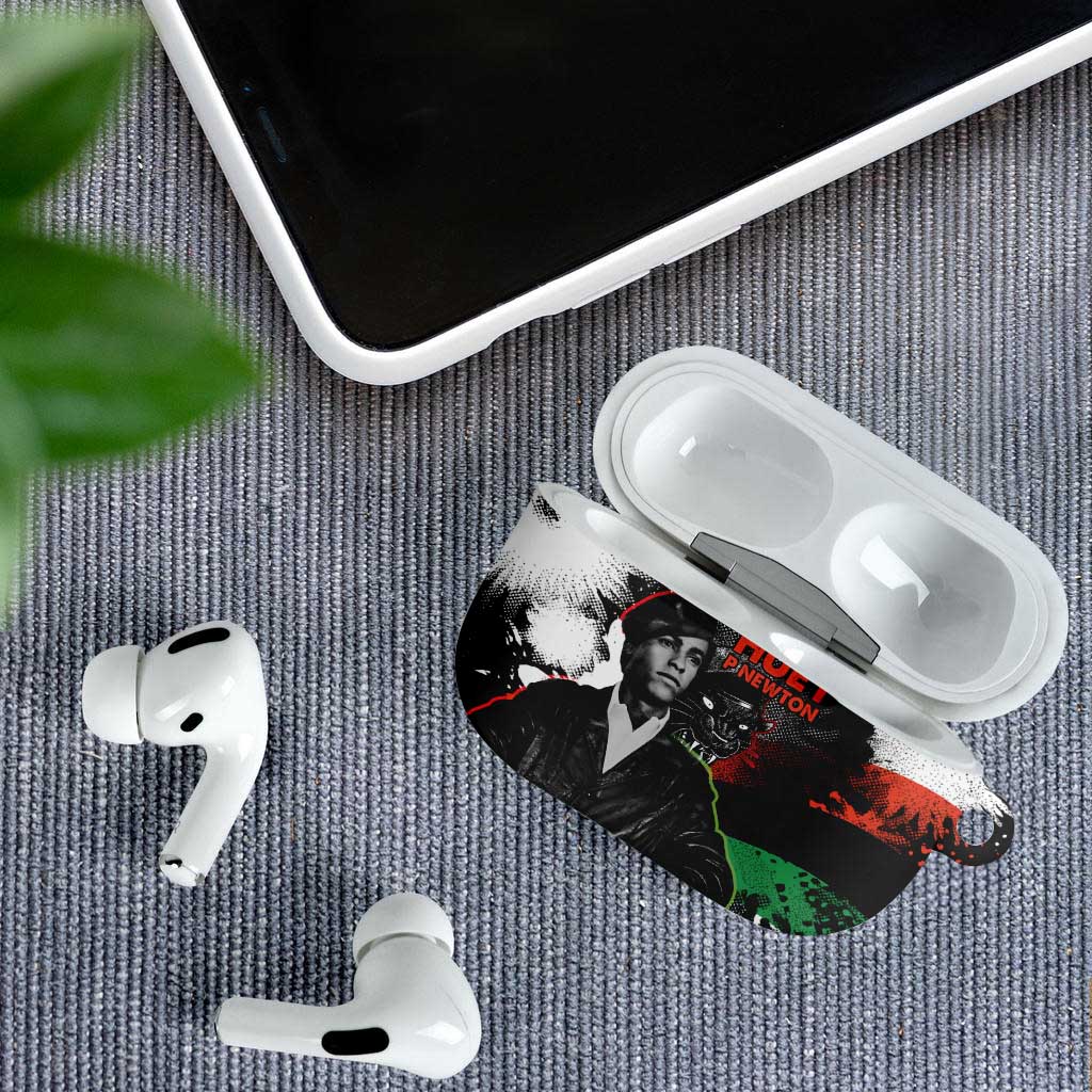 Huey P. Newton AirPods Case Revolutionary Portrait - Panther Graphic Surrender to the Revolution Quote - African Pride