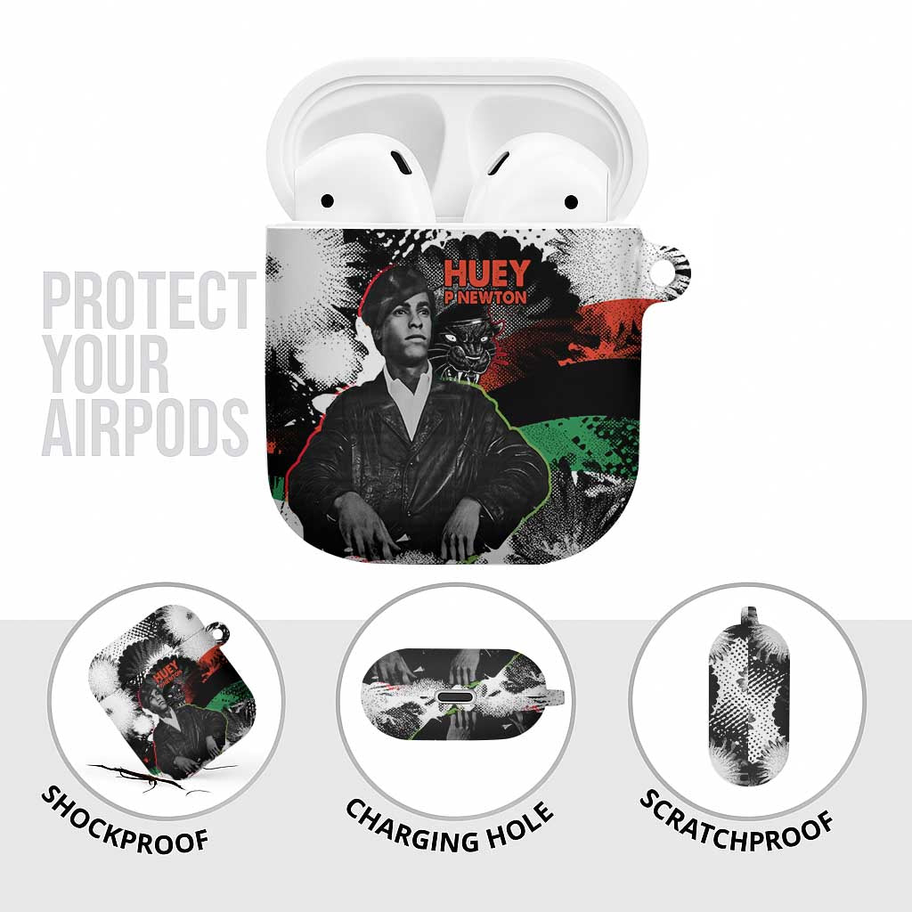 Huey P. Newton AirPods Case Revolutionary Portrait - Panther Graphic Surrender to the Revolution Quote - African Pride