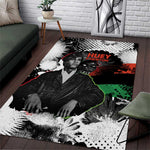 Huey P. Newton Area Rug Revolutionary Portrait - Panther Graphic Surrender to the Revolution Quote - African Pride