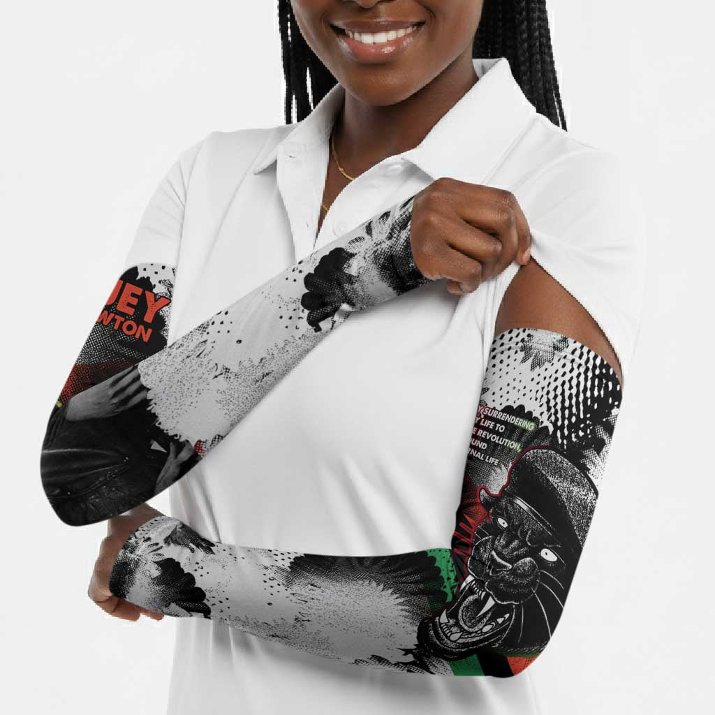 Huey P. Newton Arm Sleeves Revolutionary Portrait - Panther Graphic Surrender to the Revolution Quote - African Pride