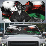 Huey P. Newton Auto Sun Shade Revolutionary Portrait - Panther Graphic Surrender to the Revolution Quote - African Pride