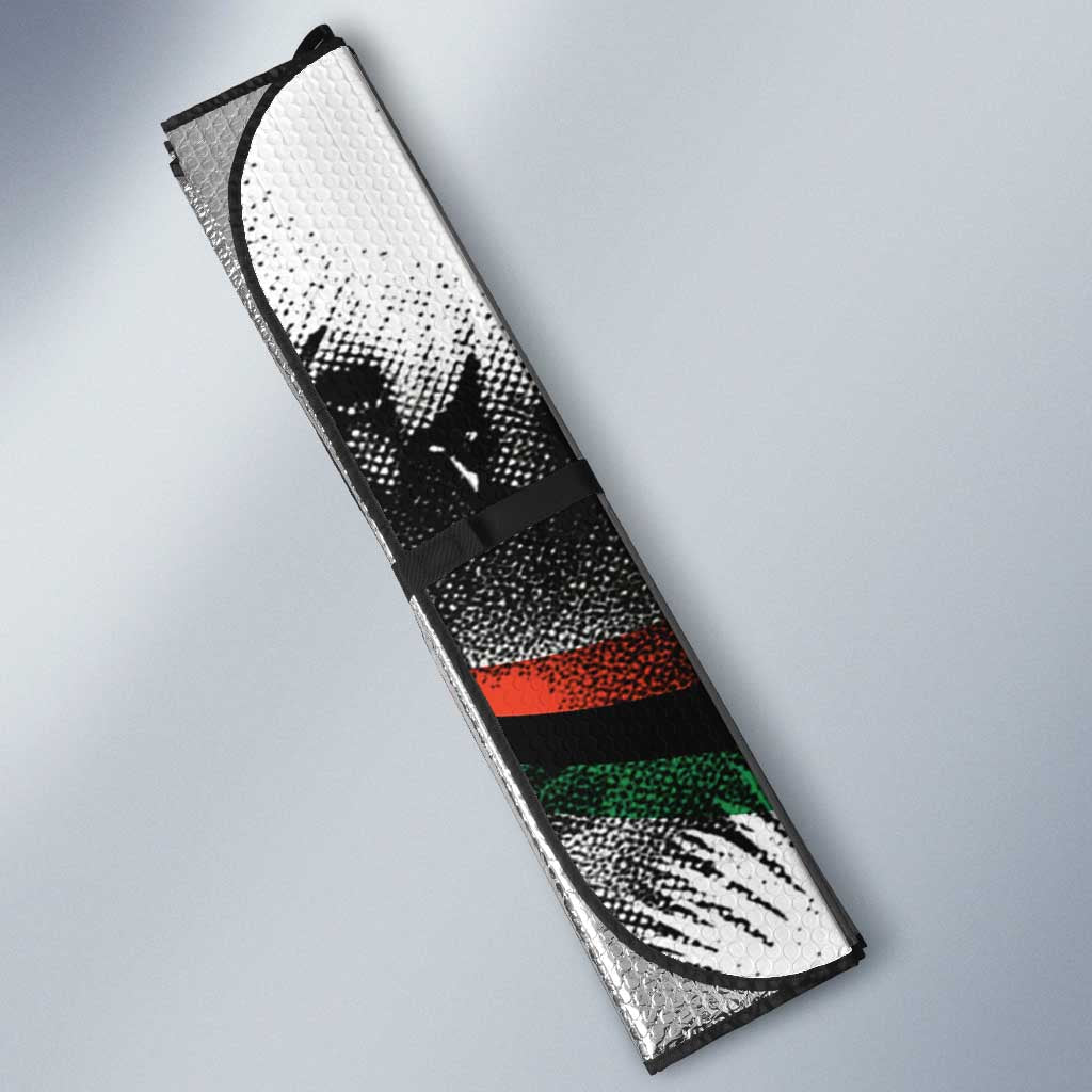 Huey P. Newton Auto Sun Shade Revolutionary Portrait - Panther Graphic Surrender to the Revolution Quote - African Pride