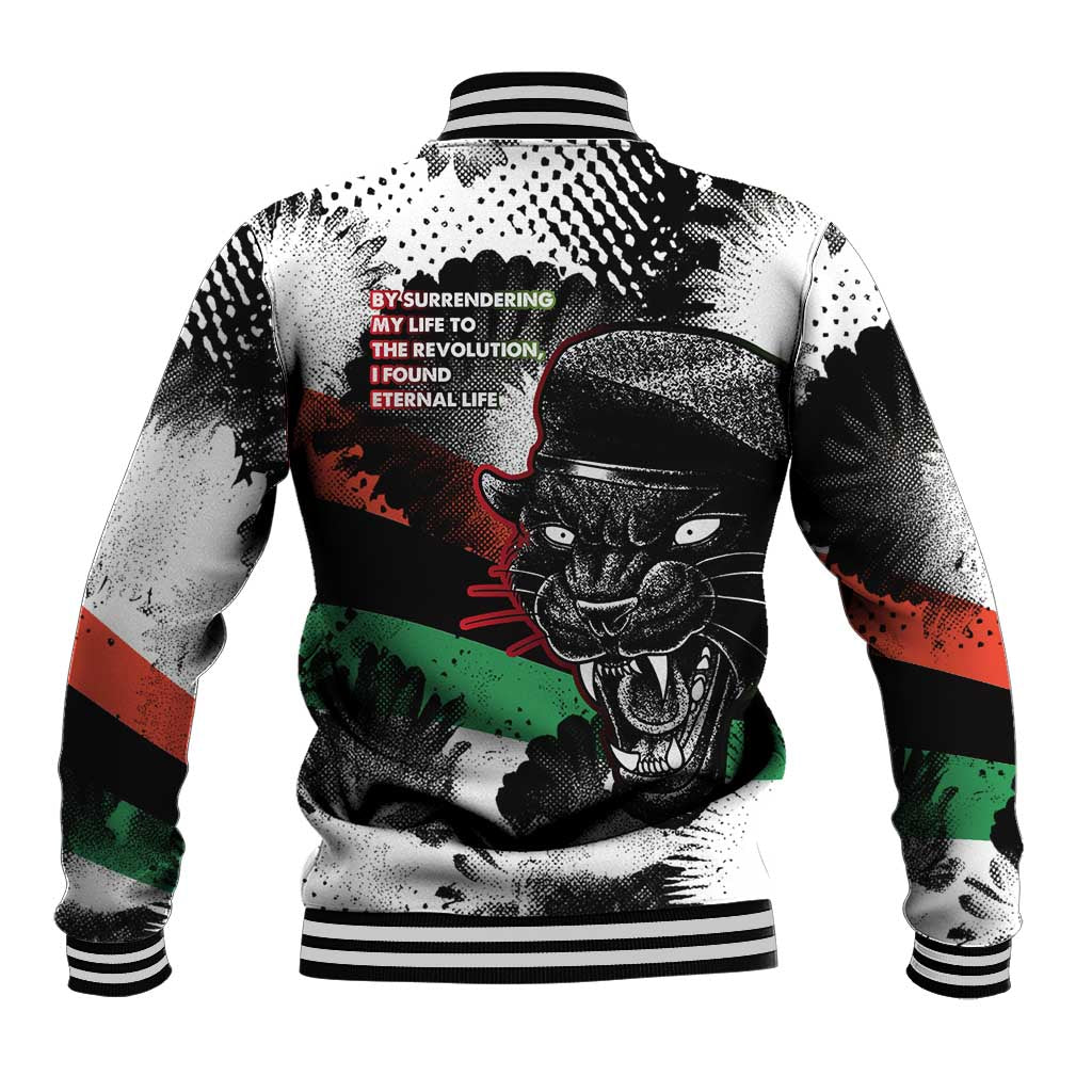 Huey P. Newton Baseball Jacket Revolutionary Portrait - Panther Graphic Surrender to the Revolution Quote - African Pride